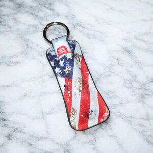 Chapstick Holder Keychain American Flag
